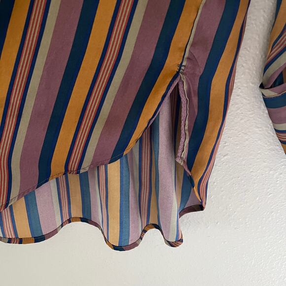 Free People We the free all smiles long sleeve satin stripe - Picture 4 of 7